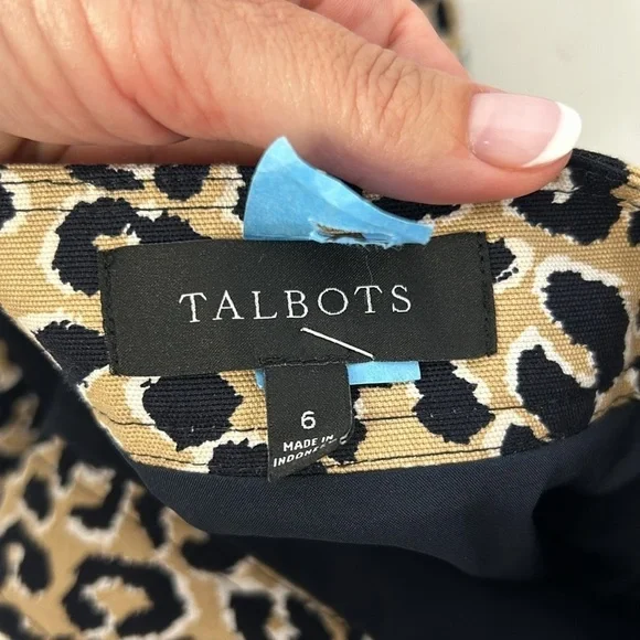 Talbots Animal Print Cotton Blend Skirt - Picture 5 of 10